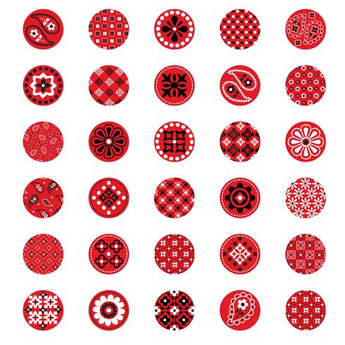 red bandana pattern circles vector