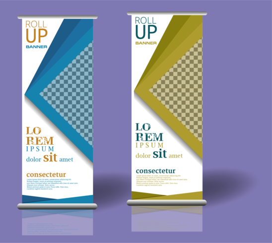 roll up banner design vector