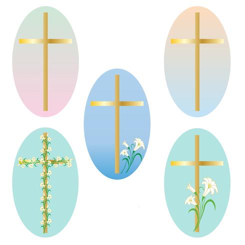 Easter gold cross graphics vector