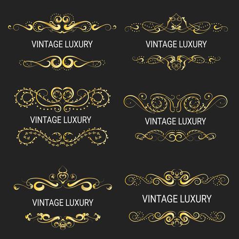 Marco decorativo dorado. Plantillas vintage vector