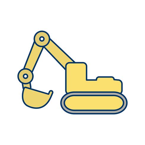 Icono de vector de excavadora