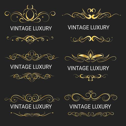 Gold decorative frame.Vintage templates vector