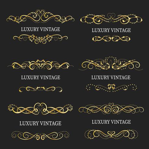 Gold decorative frame.Vintage logo templates  vector