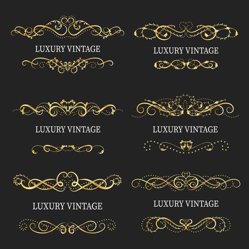 Gold decorative frame.Vintage logo templates  vector