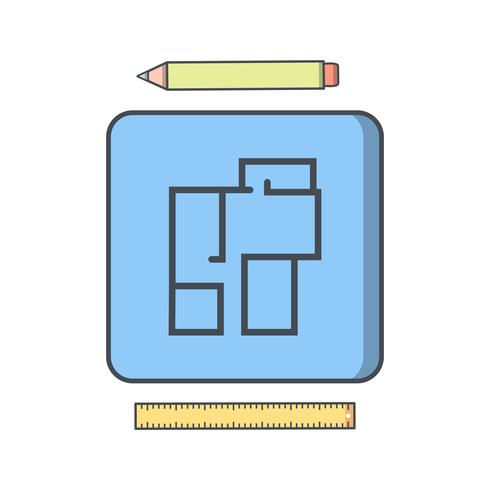 Real Estate Blueprint Vector Icon