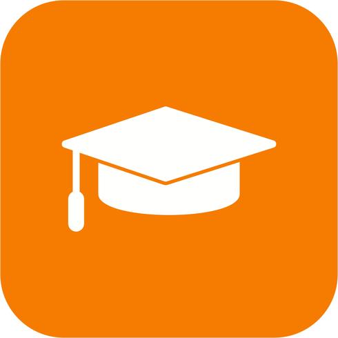 Icono de gorro de graduación de vector