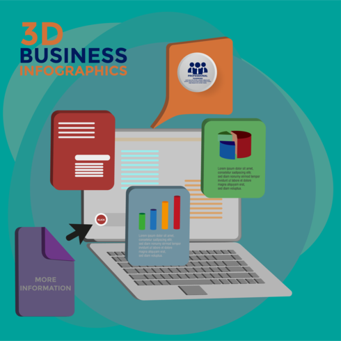 3d business infographics vector