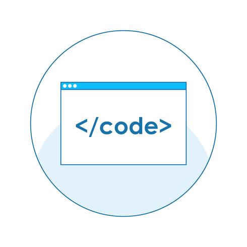 Browser window with code vector