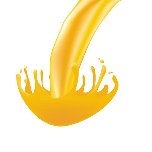 Realistic orange juice in motion vector