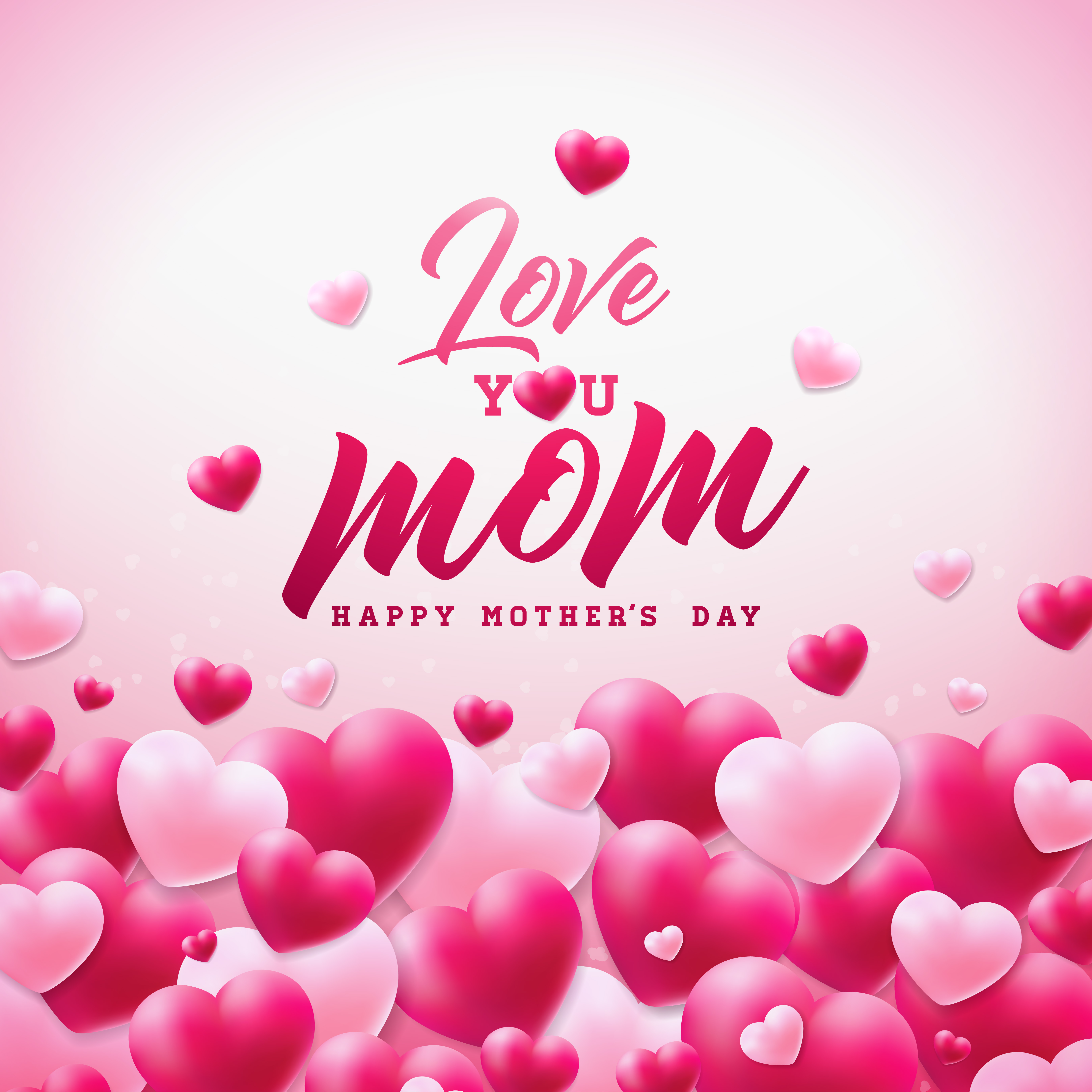 Download Happy Mothers Day Greeting card design with heart and Love ...