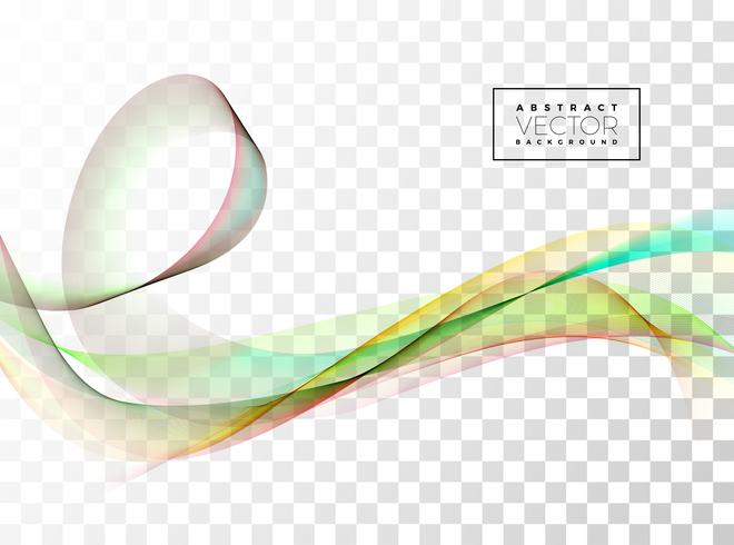 Abstract Wave Design on Transparent Background. Vector Illustration.