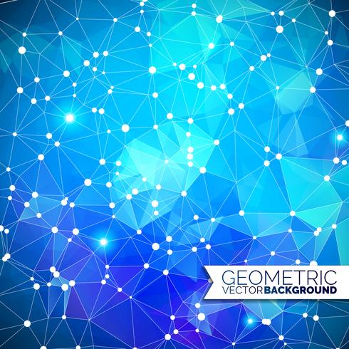 Fondo geométrico abstracto. Diseño de triángulo con forma poligonal y círculo blanco para ilustración de red social. vector