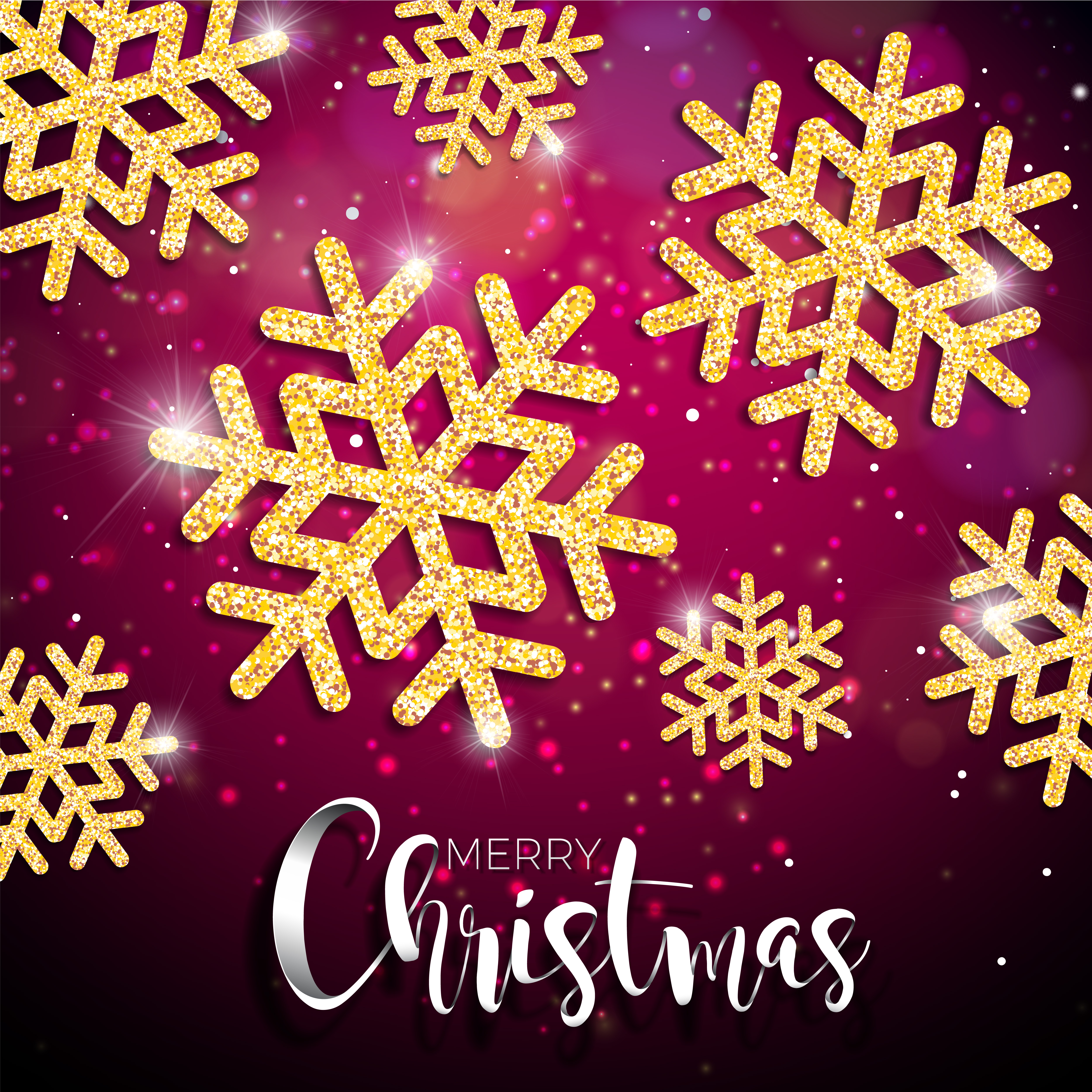 Download Vector Christmas Illustration with Typography and Shiny ...