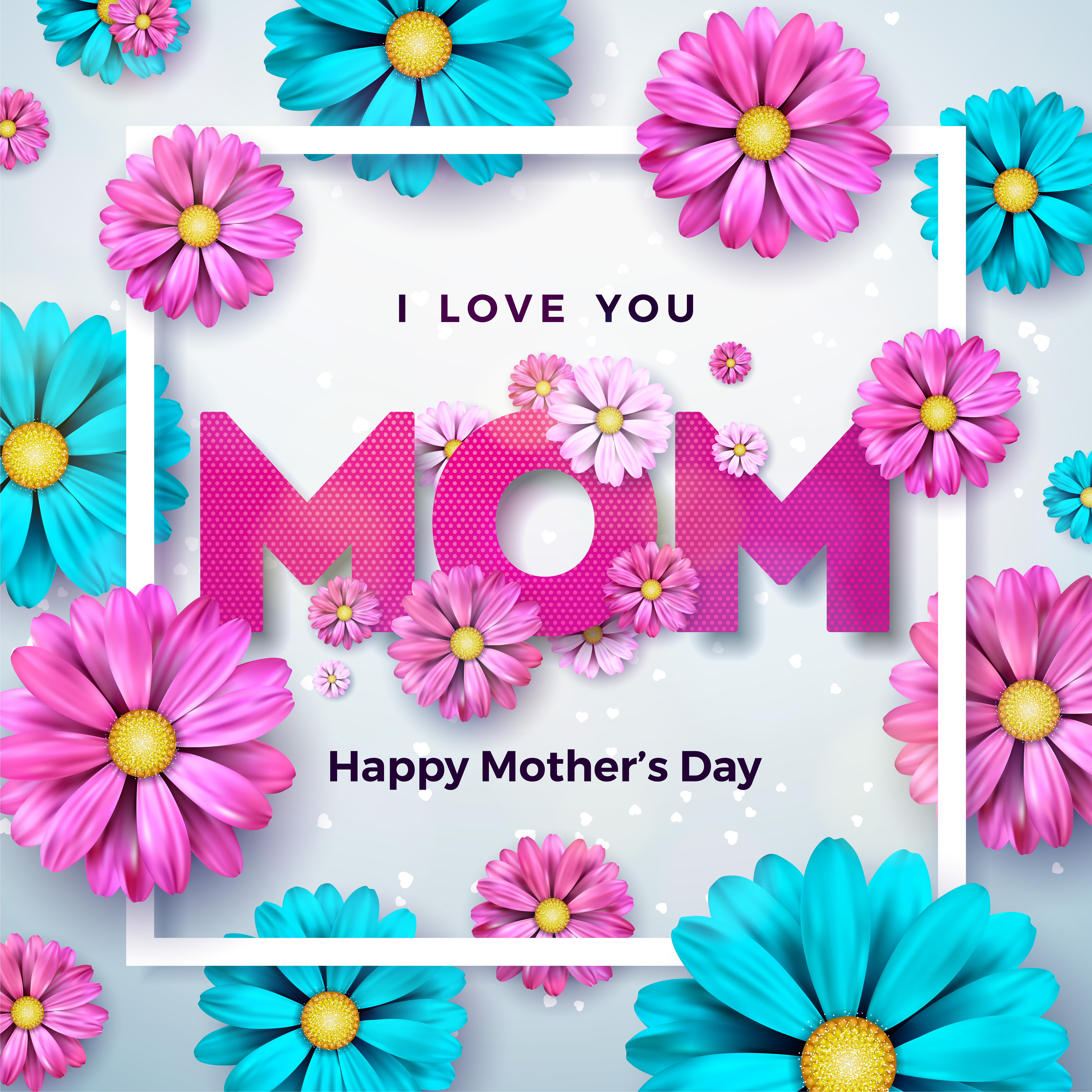 Card for Mom Mother's Day Floral Illustration Home is Where Mom Is Card Mother's Day Gift Love You Mom Happy Mother's Day Flowers