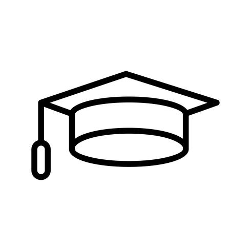 Icono de gorro de graduación de vector