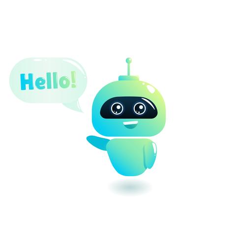 Cute bot say users Hello vector