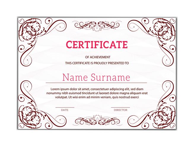 Vintage golden classic certificate of achievement template vector