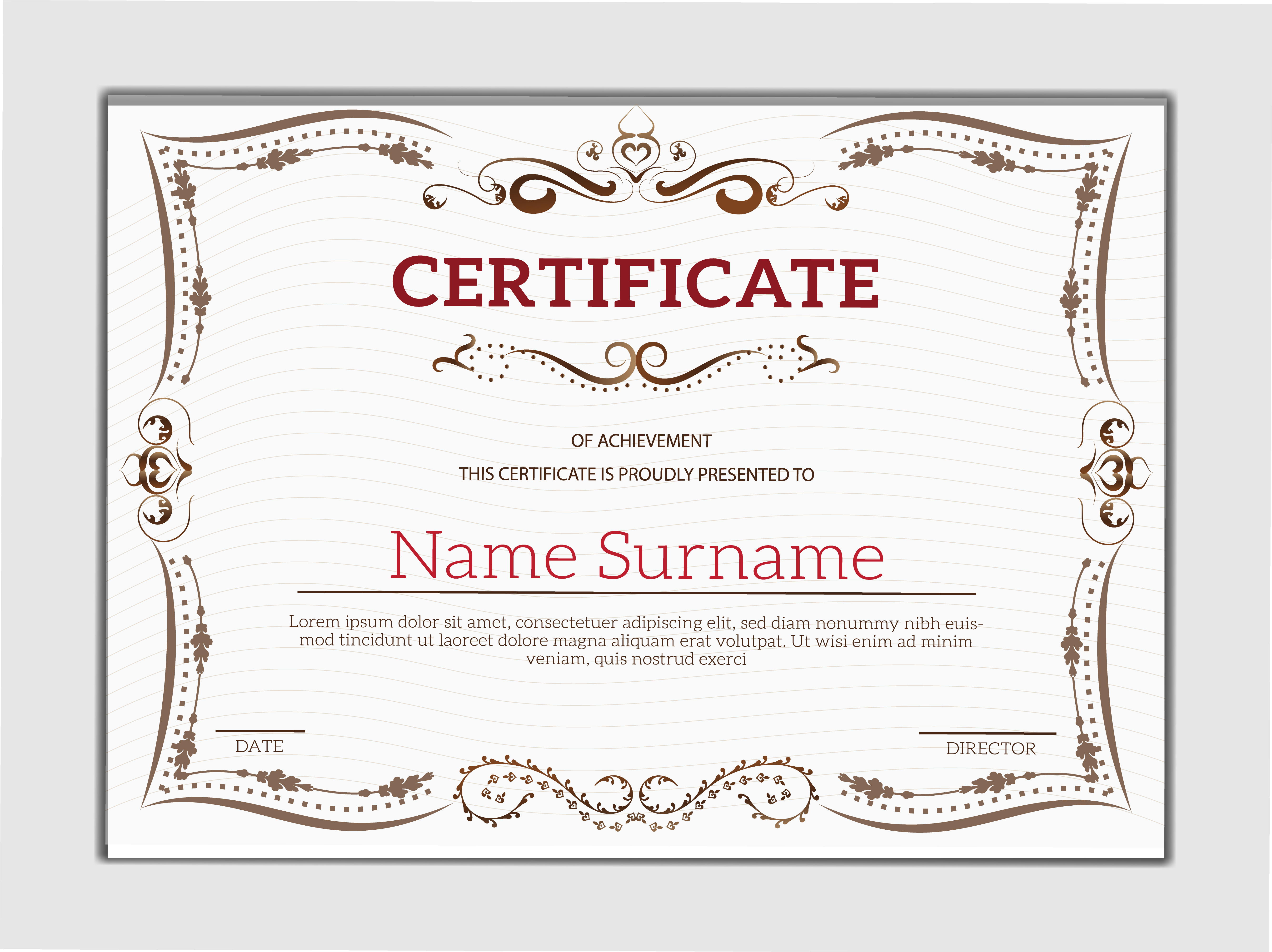 Vintage Golden Classic Certificate Of Achievement Template 357584