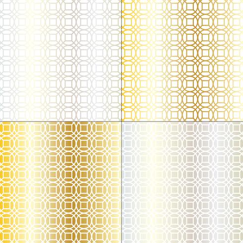 silver and gold mod circle geometric lattice pattern vector