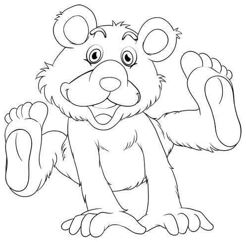 Animal outline for grizzly bear vector