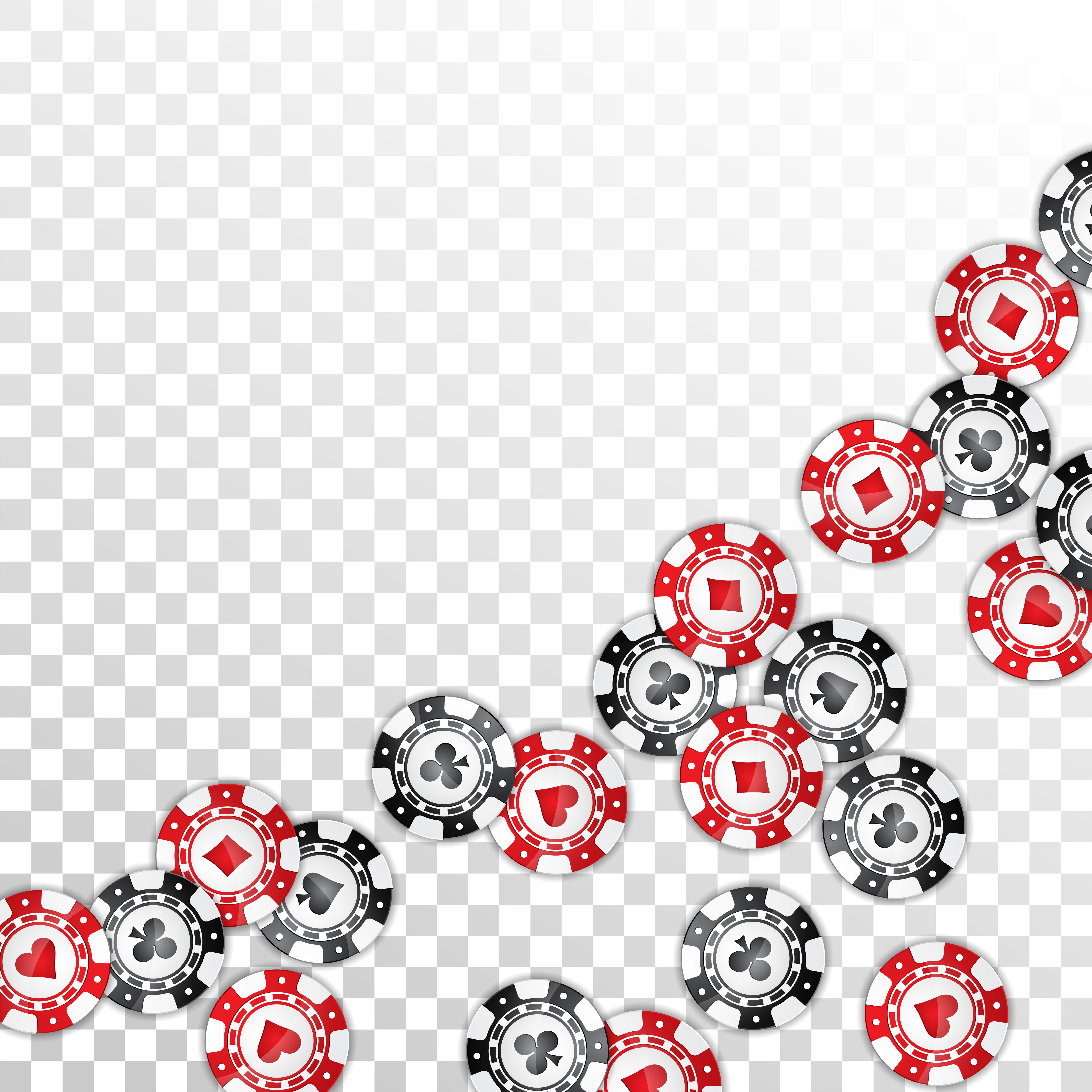 Realistic casino chips illustration on transparent background. Isolated