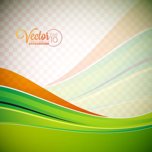 Abstract vector background with green waves