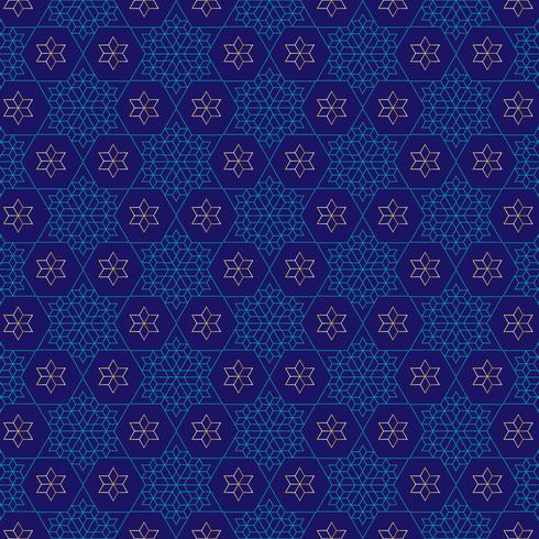  ornate blue and gold jewish star pattern vector