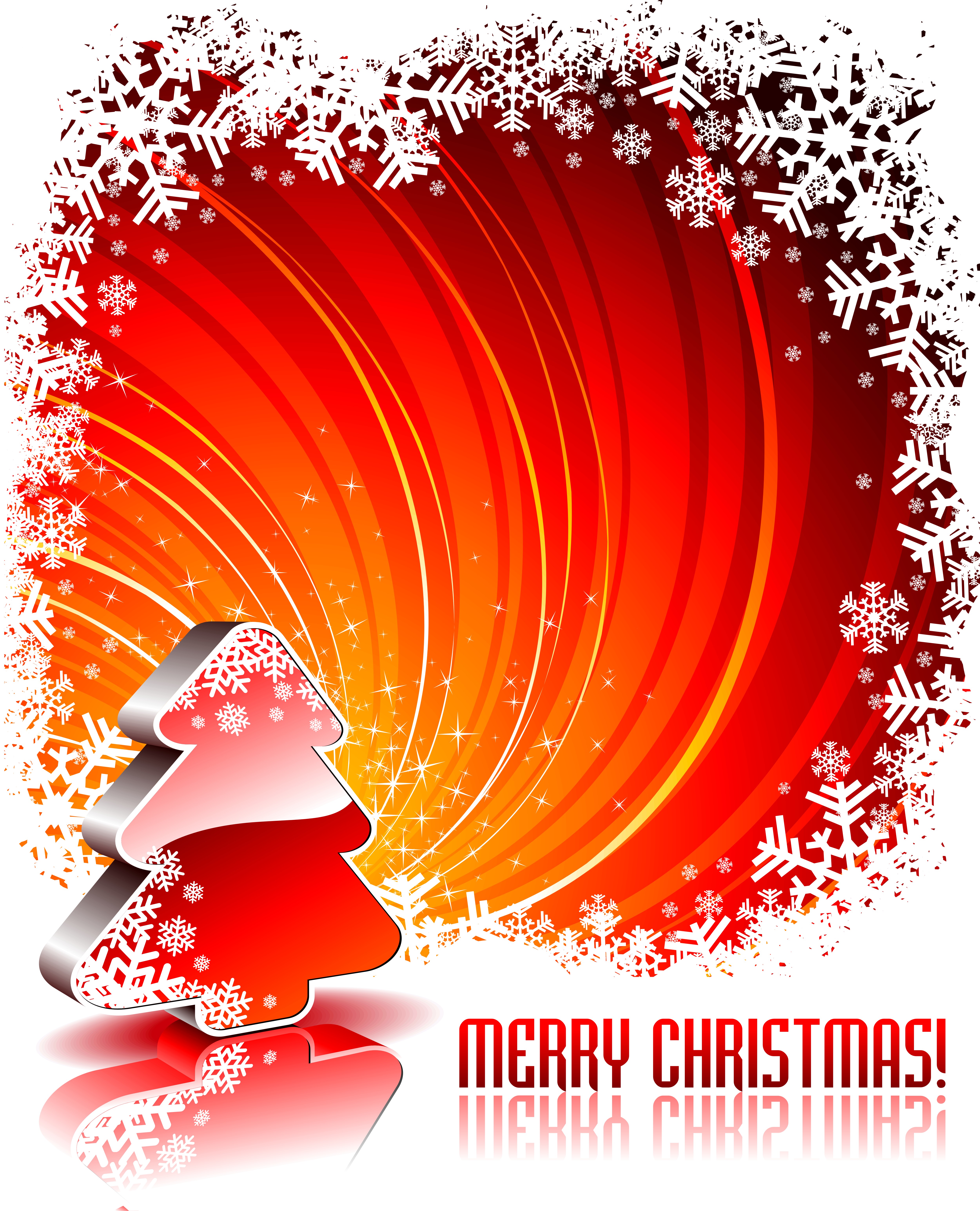 Vector holiday illustration with shiny 3d Christmas tree ...