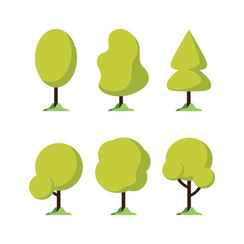 Conjunto de imágenes prediseñadas de árbol vector