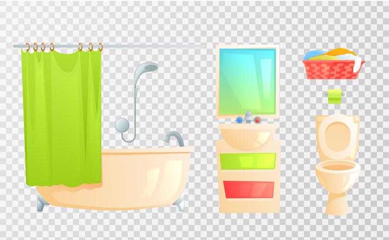 Isolated toilet and bath and other subjects vector