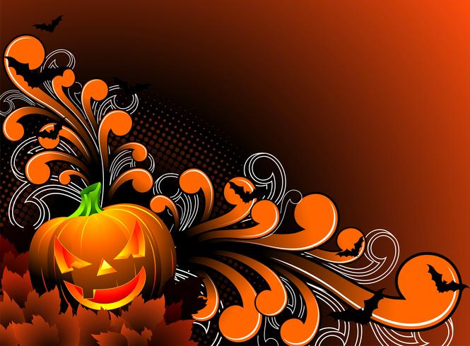 vector illustration on a Halloween theme with pumpkin