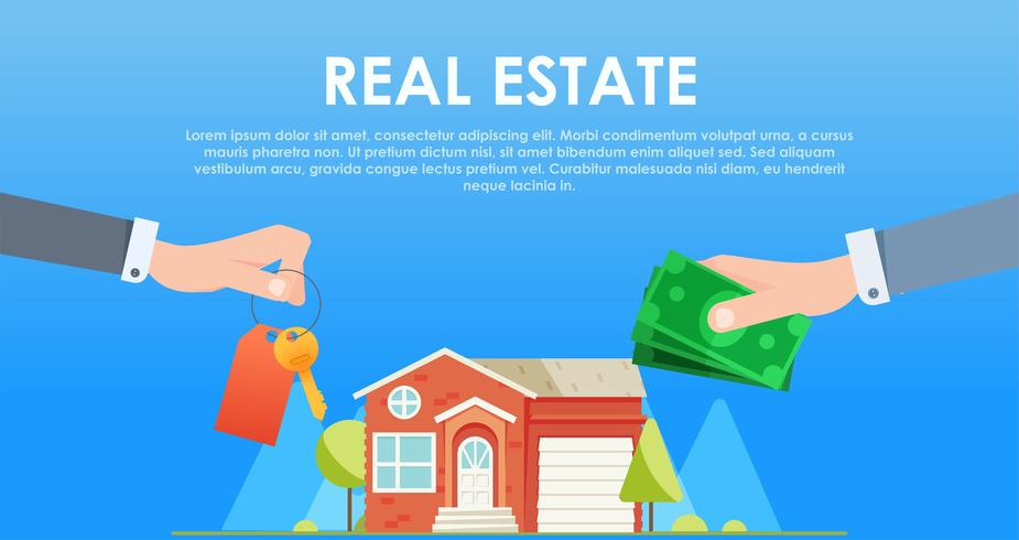Exchange of money for the keys to the house vector