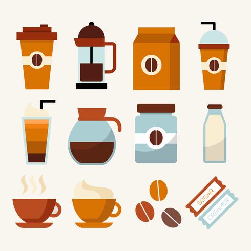 Coffee Clip Art Element Collection Vector