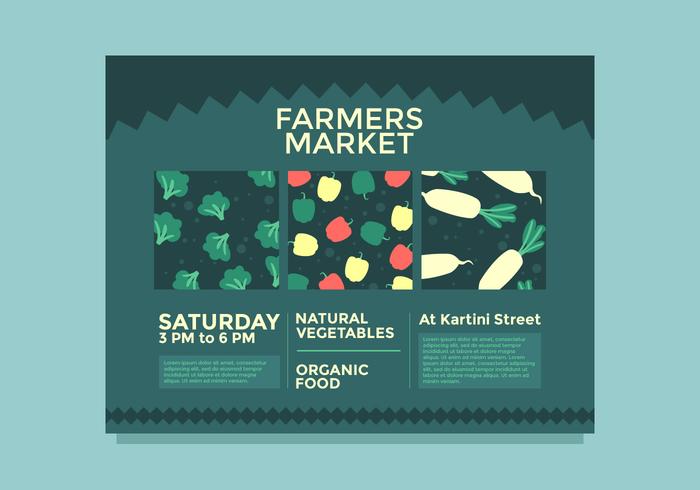 Flyer Design Farmers Market Vector