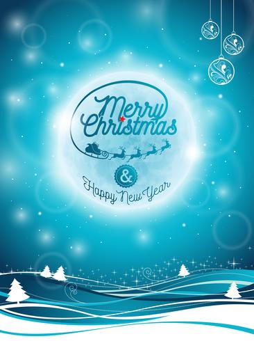 Vector Merry Christmas Holiday and Happy New Year illustration