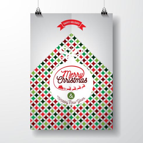 Vector Merry Christmas Holiday and Happy New Year illustration