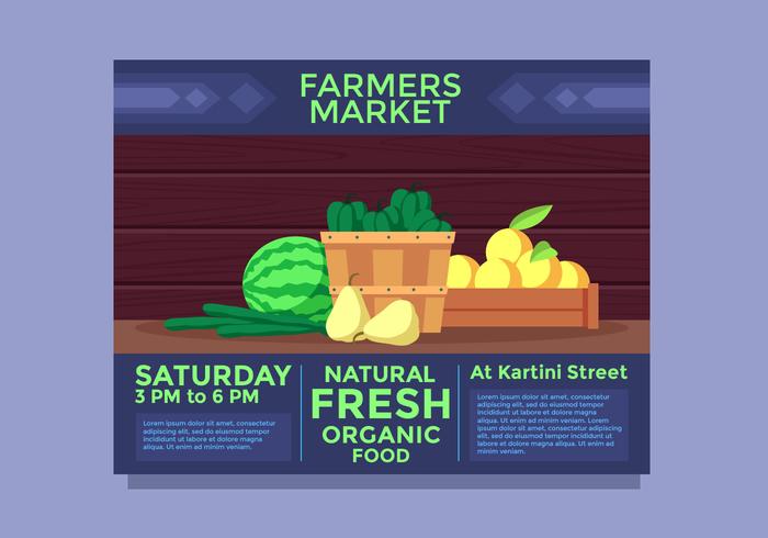 Landscape Flyer Design Farmers Market Vector