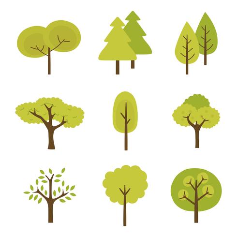 Tree Clipart Set Vector Collection