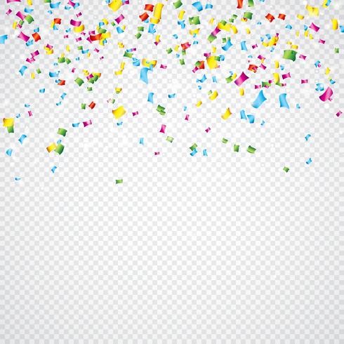 Colorful Vector Confetti Illustration on Transparent Background.