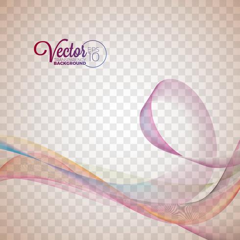 Elegant vector flowing color wave design on transparent background.