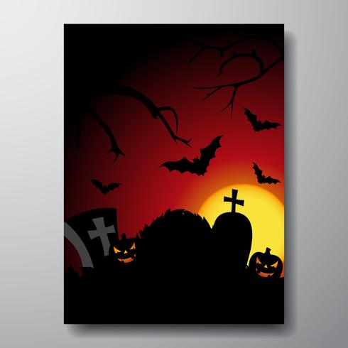 vector illustration on a Halloween theme with pumpkin