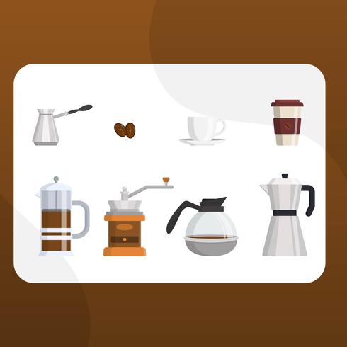 Plano moderno elemento gráfico vectorial de café vector