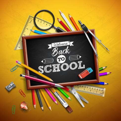 Back To School Design With Colorful Pencils Download Free