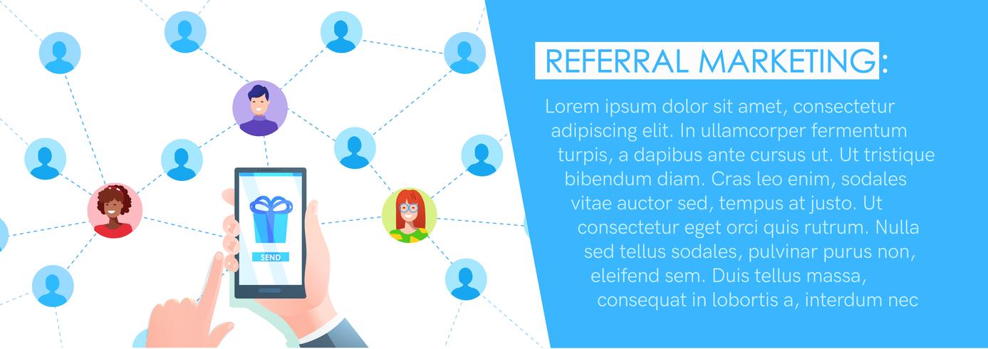 Referral marketing banner vector