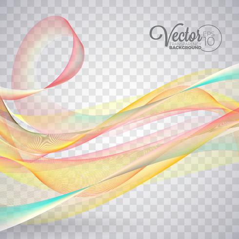 Diseño de la onda del color del vector que fluye elegante en fondo transparente.