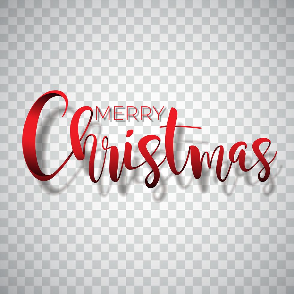 Merry Christmas Typography illustration on a transparent background. Vector logo, emblems, text
