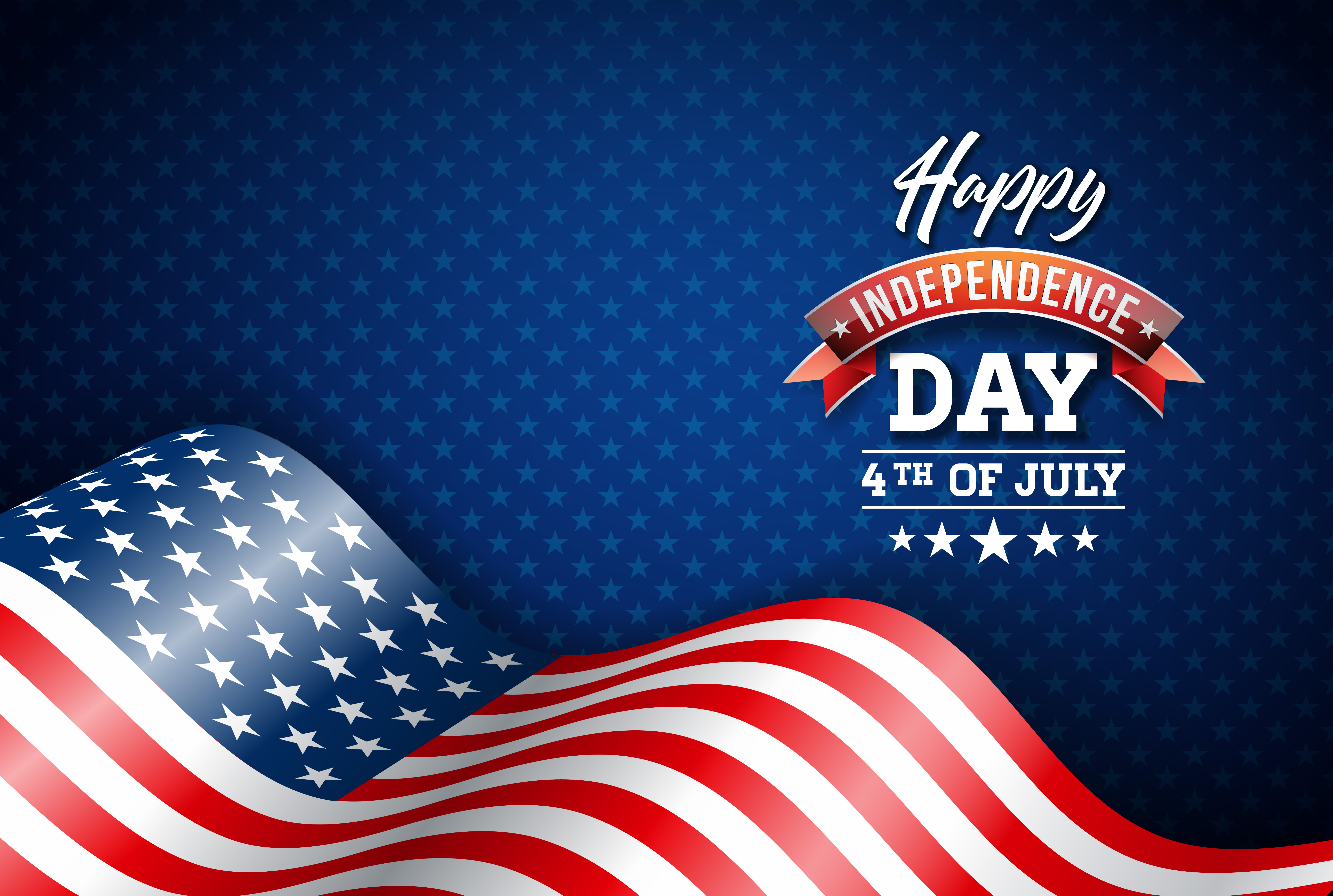 Happy Independence Day Of The USA Vector Illustration Fourth Of July Design With Flag On Blue