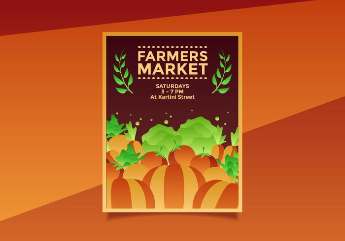 Flyer Design Farmers Market Template Vector