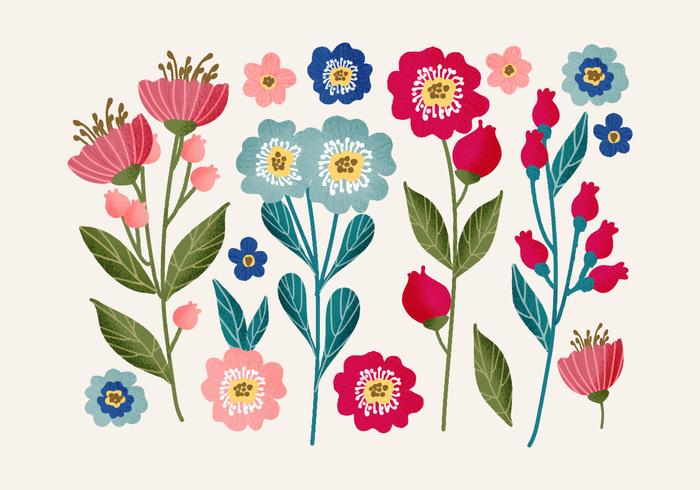 Vector Hand Drawn Floral Set