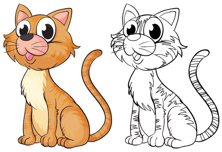 Esquema animal para gato lindo vector